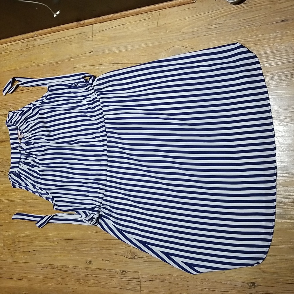 Juicy Couture Blue White striped sleeveless dress lightweight sz XXL EUC